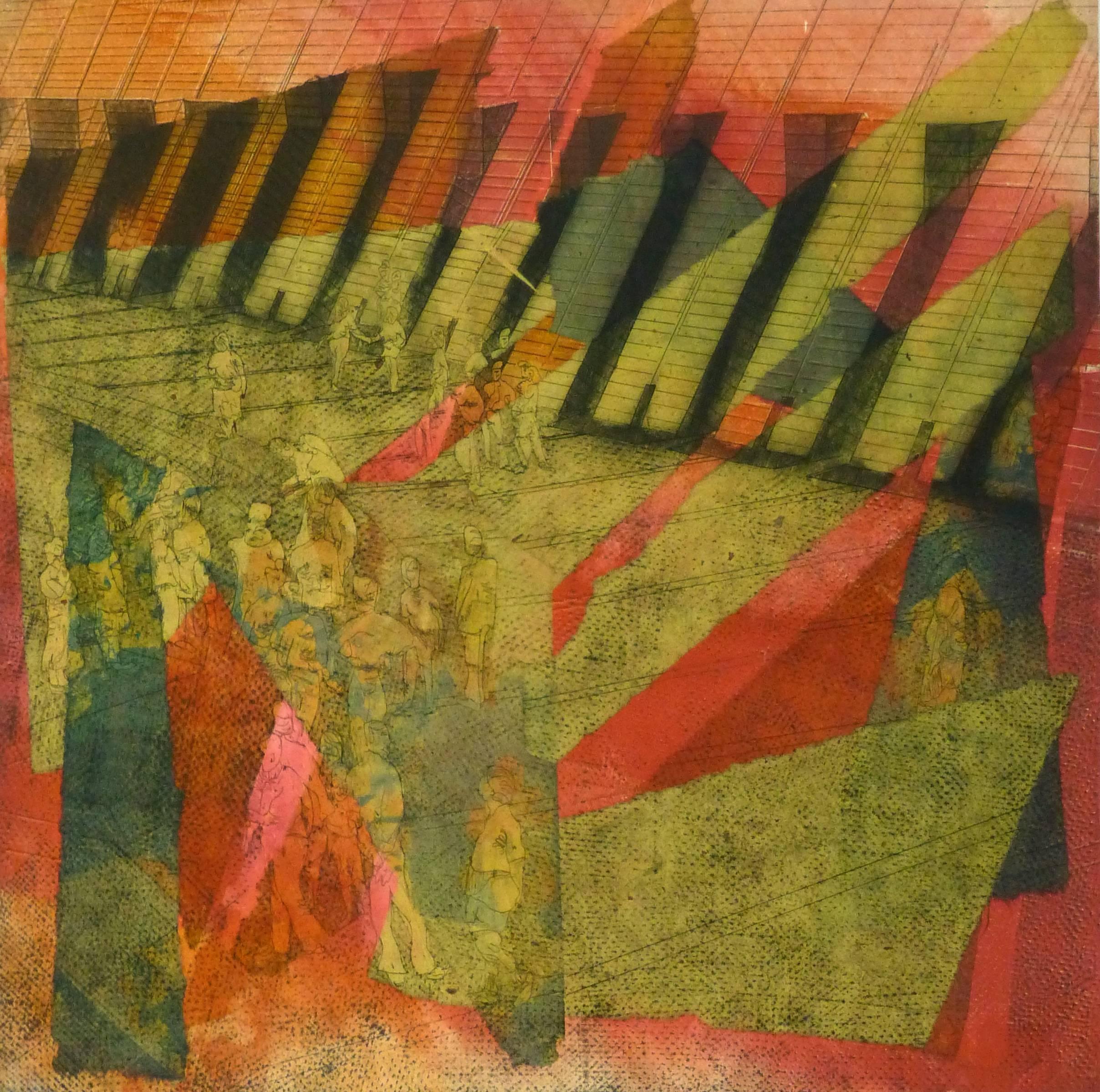 Arte Moderna Americana in Acrilico - Collage di Greene & Greene & Rosso in vendita 1