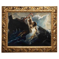 Kiss of the Siren Painting, Oiled on Canvas, Belle Époque, 1879