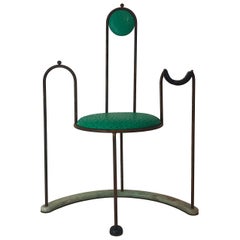 Kiss The Architect ‘One Arm' 2017 Chair Modern Art Iron Leather Side Green Seat