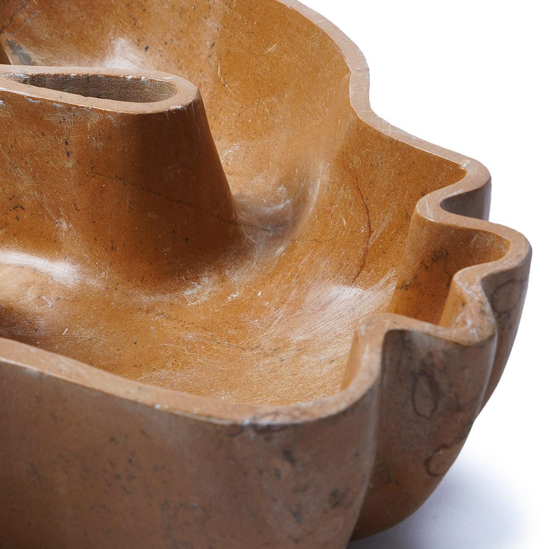 Post-Modern Kiss Woman Ocher Marble Recipient by Jean Pascal Levy-Trumet For Sale