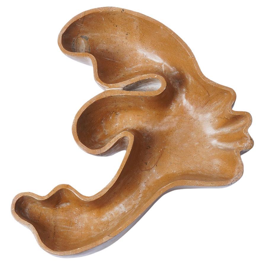 Kiss Woman Ocher Marble Recipient by Jean Pascal Levy-Trumet For Sale