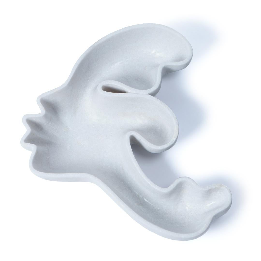 Kiss Woman White Marble Recipient by Jean Pascal Levy-Trumet