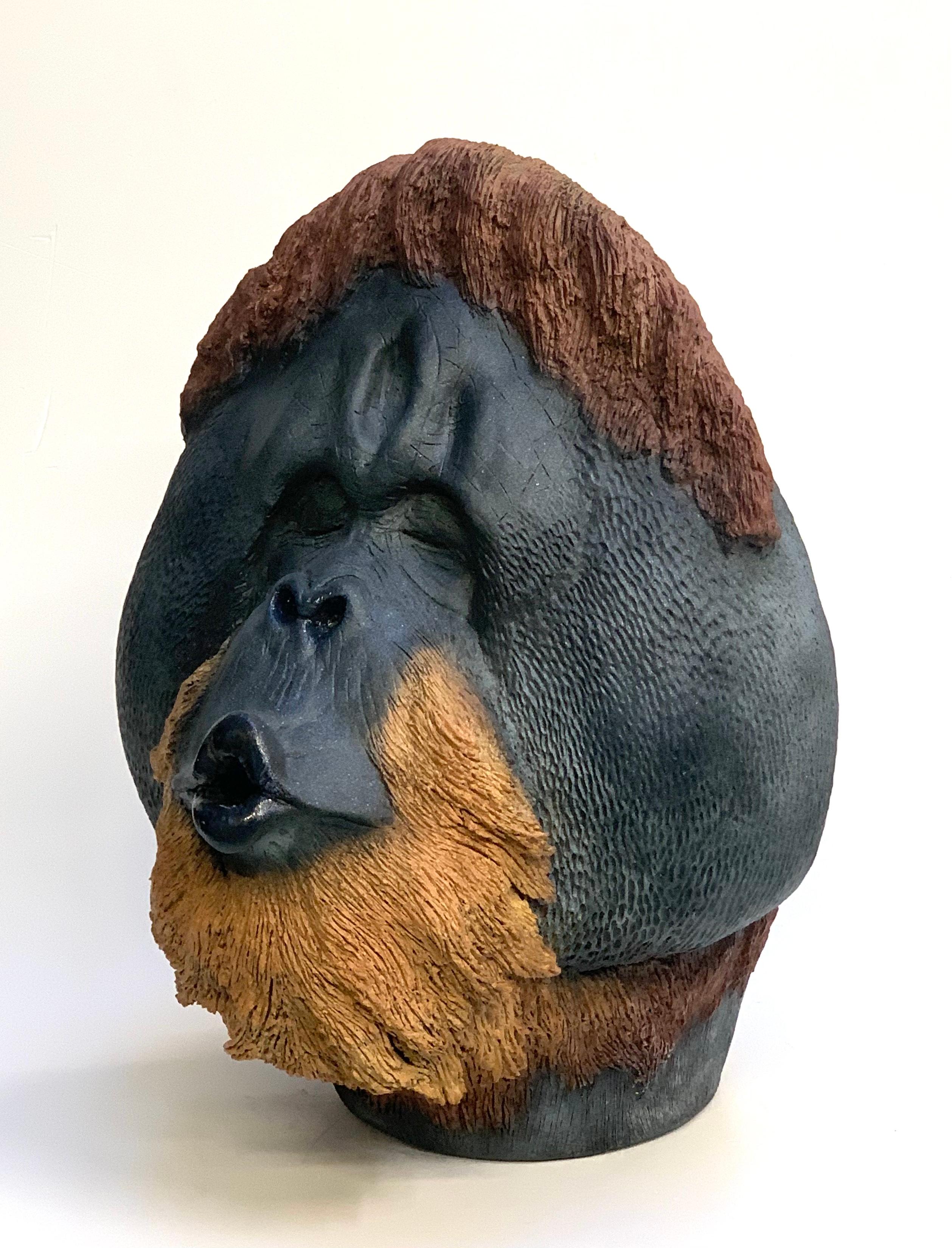 Kissing Chimpanzee, Tafelaufsatz aus Keramik, handgefertigtes Design in Italien, 2021 (Moderne) im Angebot