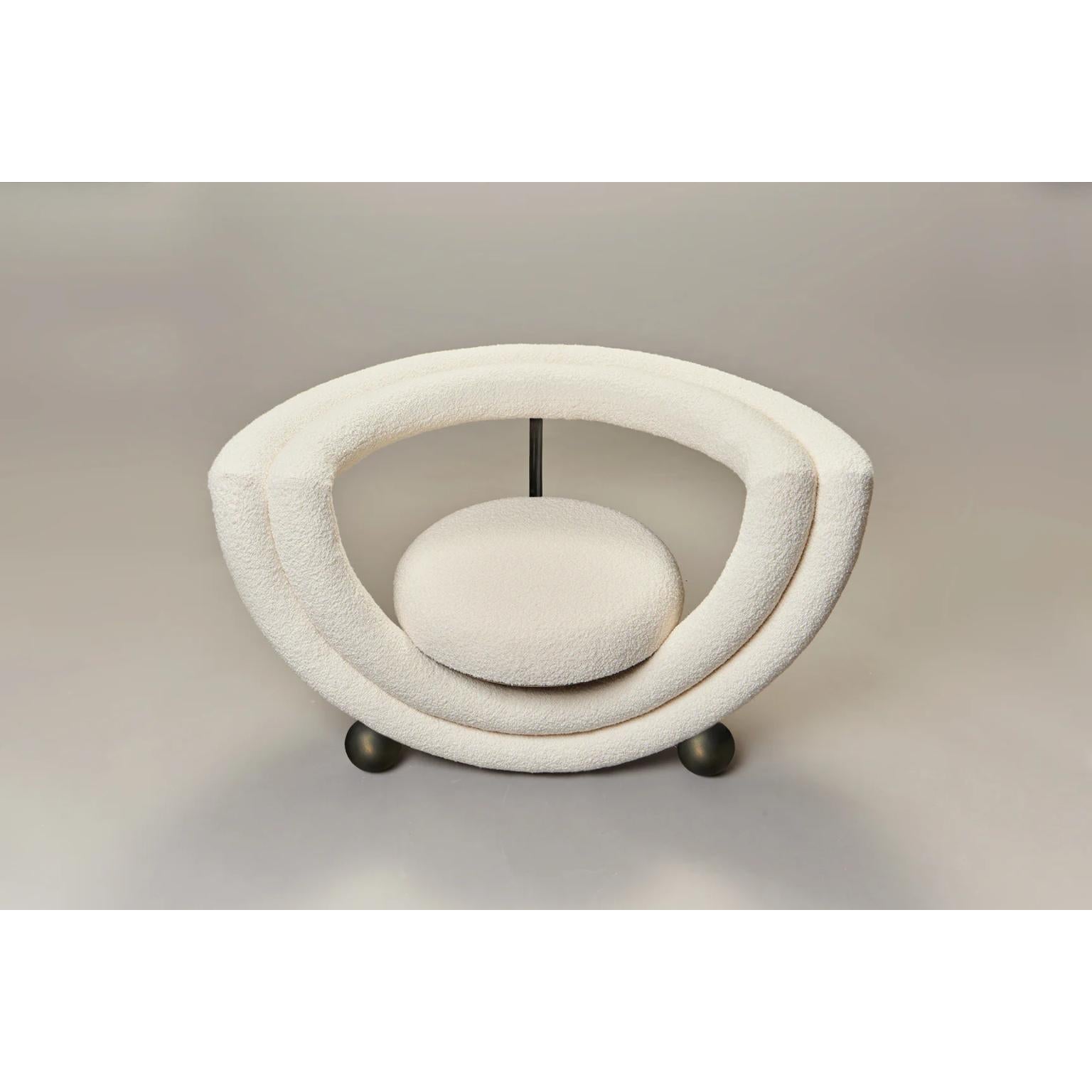 Kissing Cream Bouclé Armchair by Bohinc Studio 2