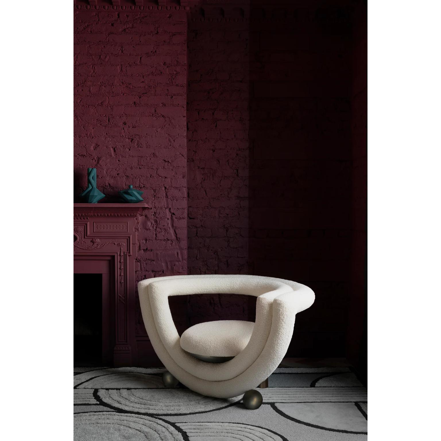 Post-Modern Kissing Cream Bouclé Armchair by Bohinc Studio