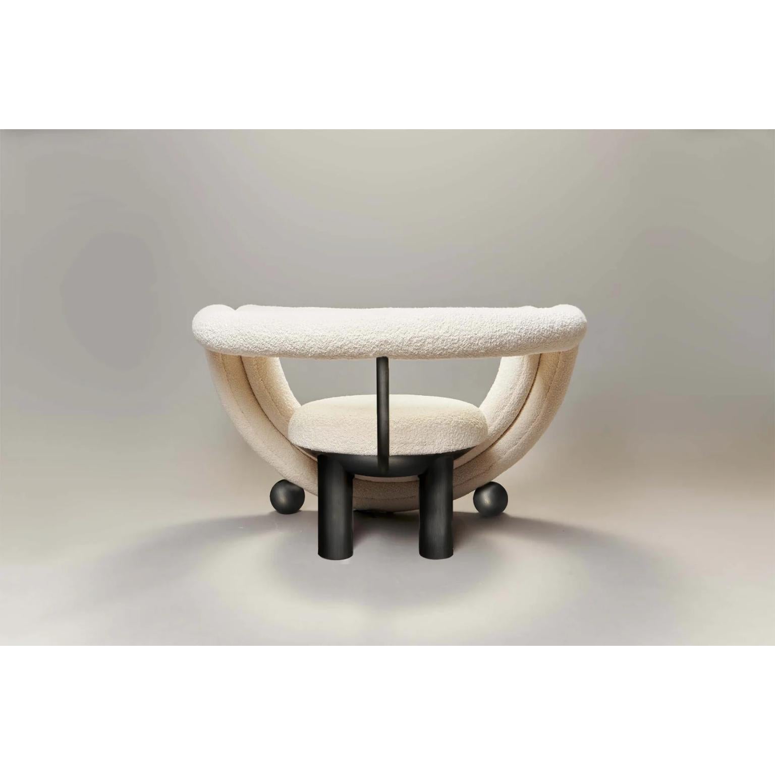 Contemporary Kissing Cream Bouclé Armchair by Bohinc Studio