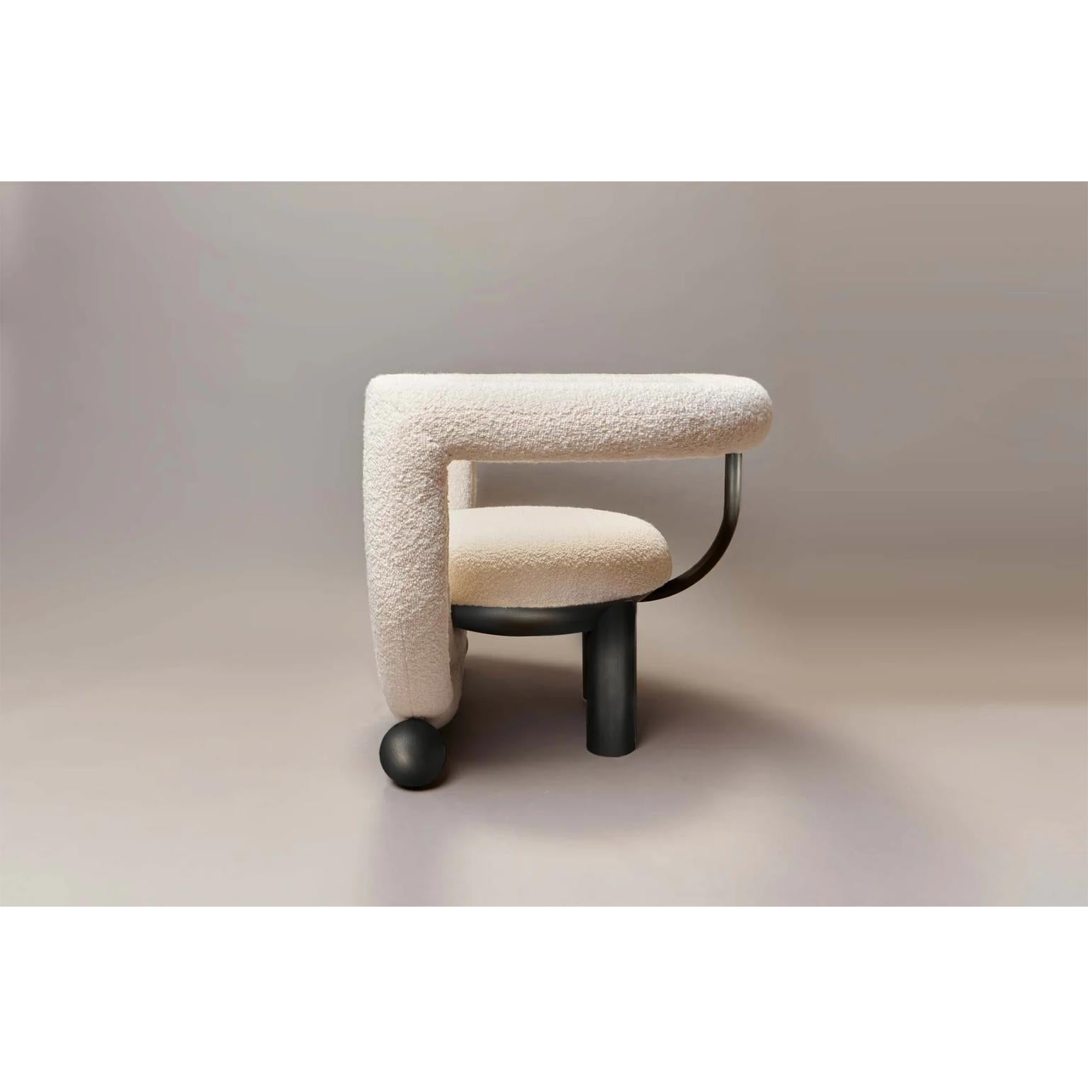 Kissing Cream Bouclé Armchair by Bohinc Studio 1