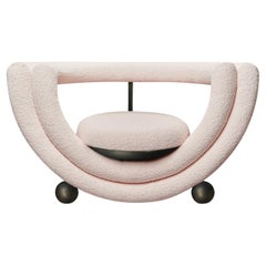 Kissing Cream Bouclé Armchair by Bohinc Studio