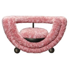 Kissing Pink Mohair Armchair by Bohinc Studio