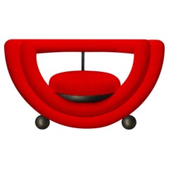 Kissing Red Bouclé Armchair by Bohinc Studio
