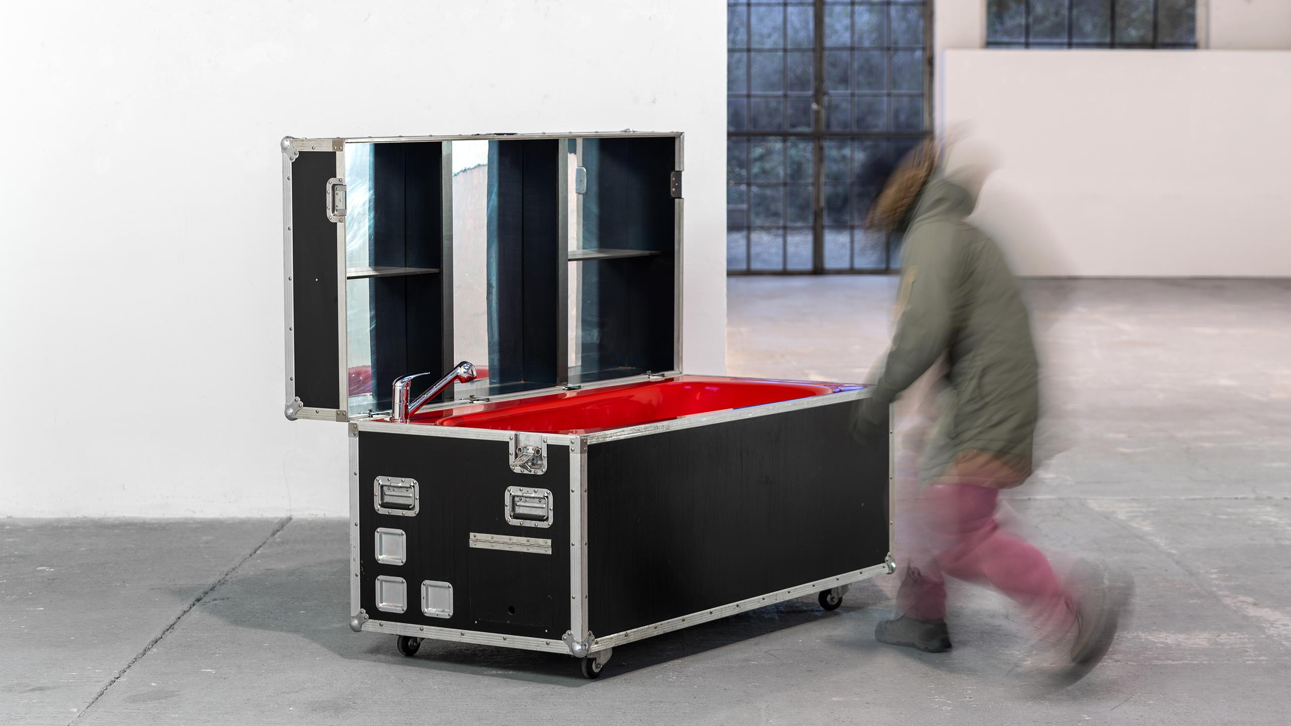 Kit Maletín Pro Art Roadie rojo Bañera Viaje Concierto Caja Ruedas De Gira finales del siglo XX en venta