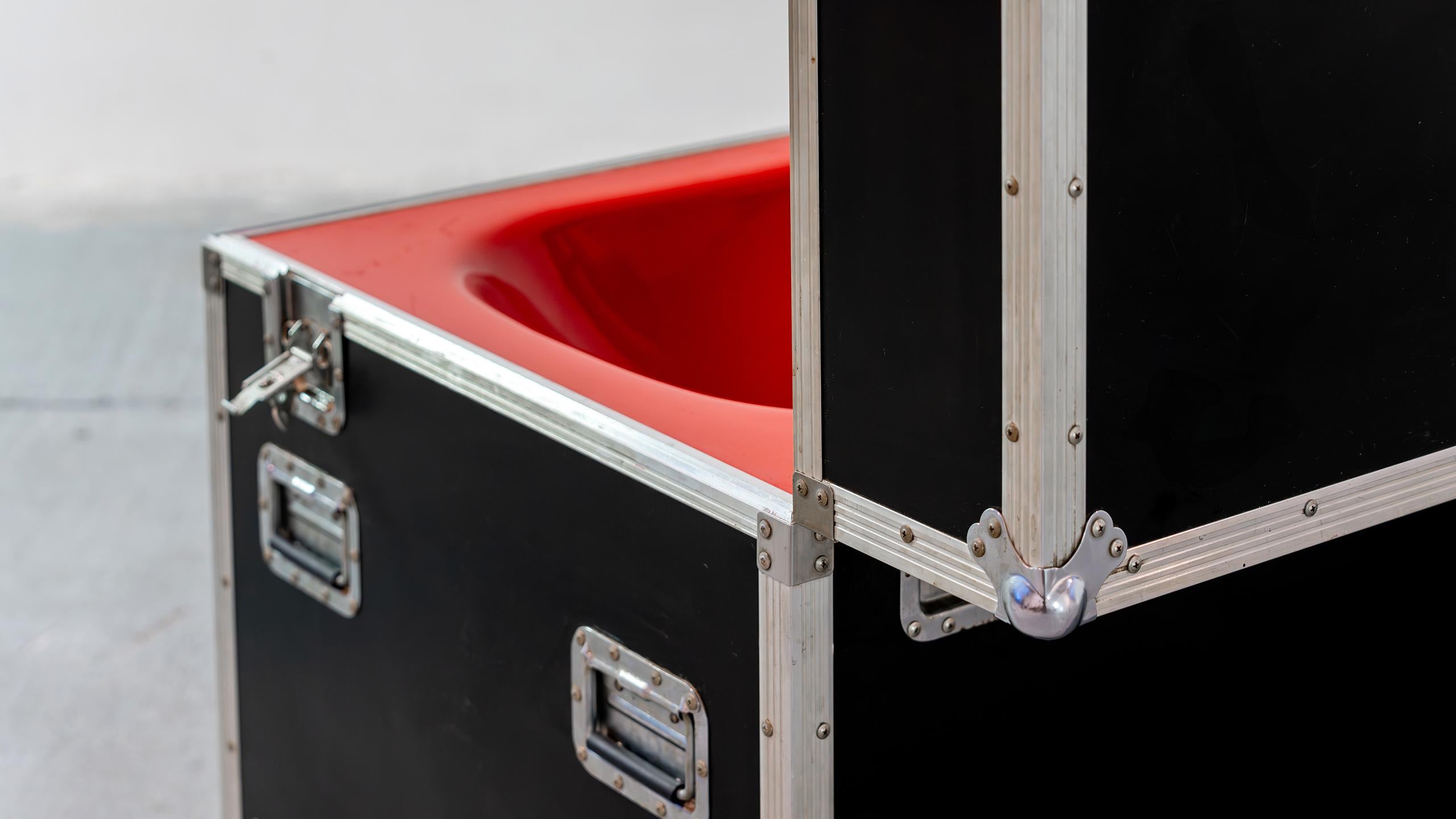 Kit Maletín Pro Art Roadie rojo Bañera Viaje Concierto Caja Ruedas De Gira en venta 1