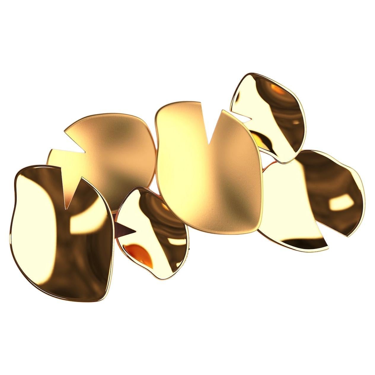 Kit of 4 wall-mounted Coat Hook Minotti Italia Nina - Polished brass