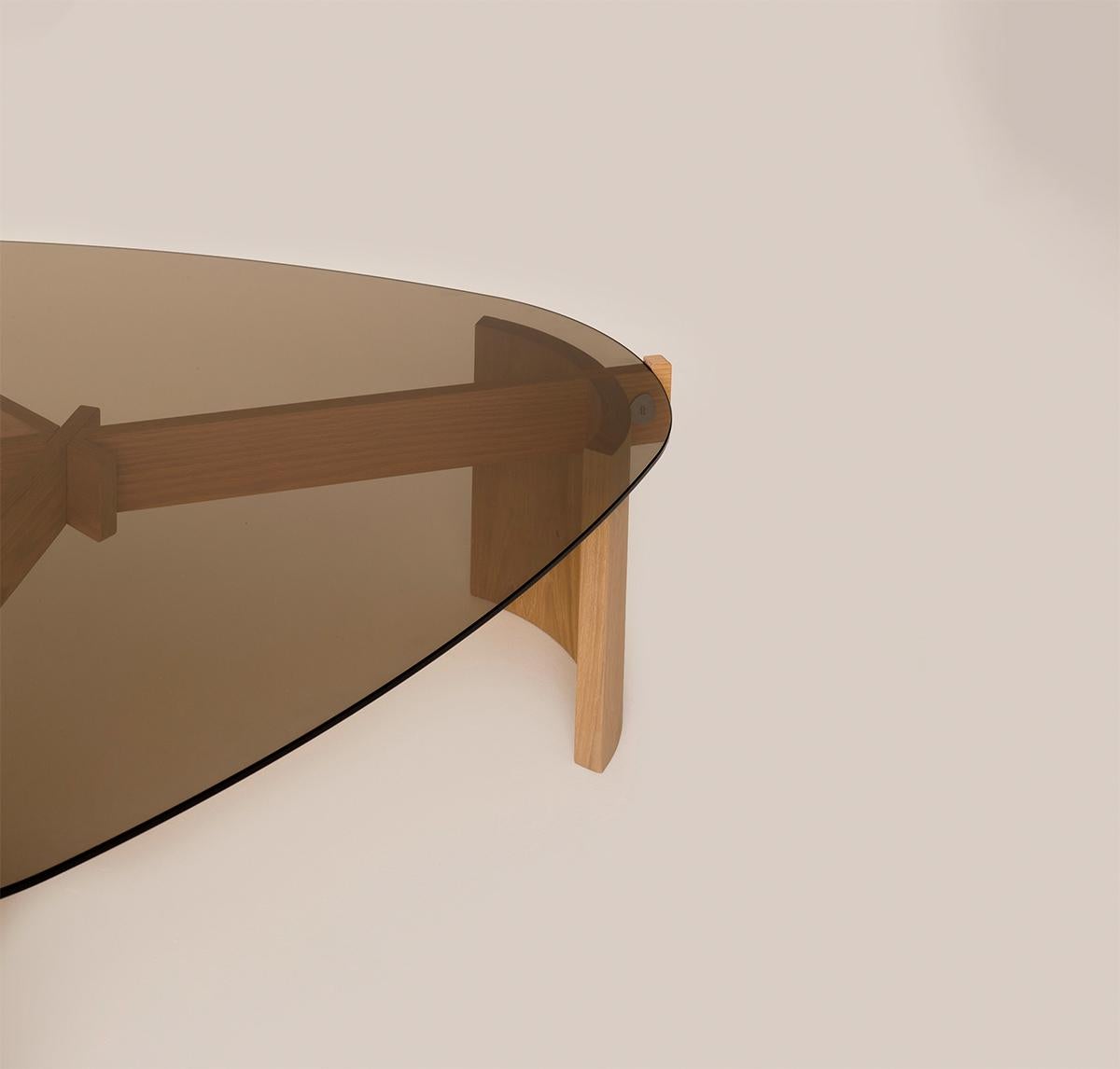 Travail du bois KITA LIVING Table basse Flow Large - Bronze Glass en vente