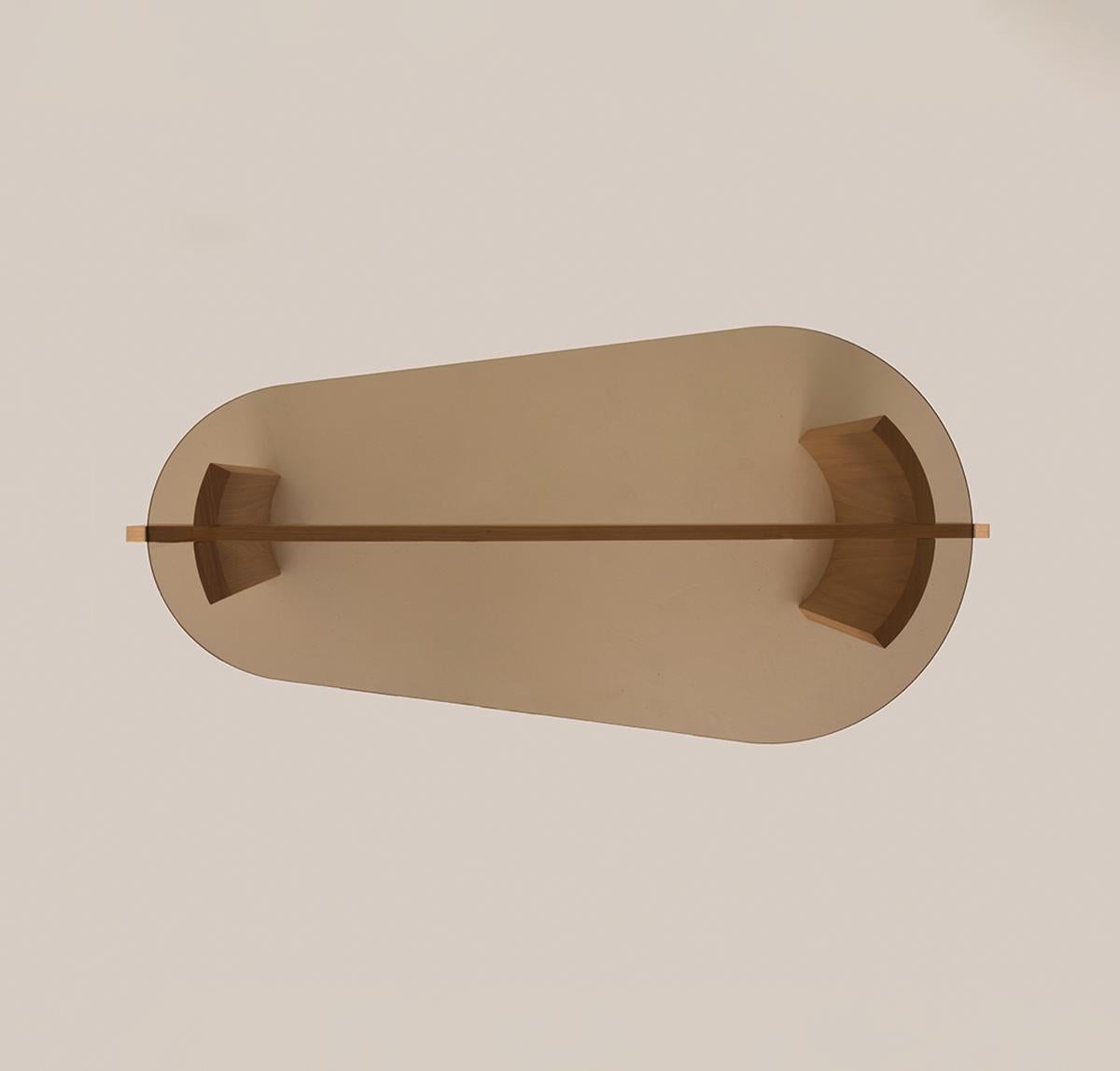 KITA LIVING Flow Couchtisch Medium - Bronzeglas (Holzarbeit) im Angebot