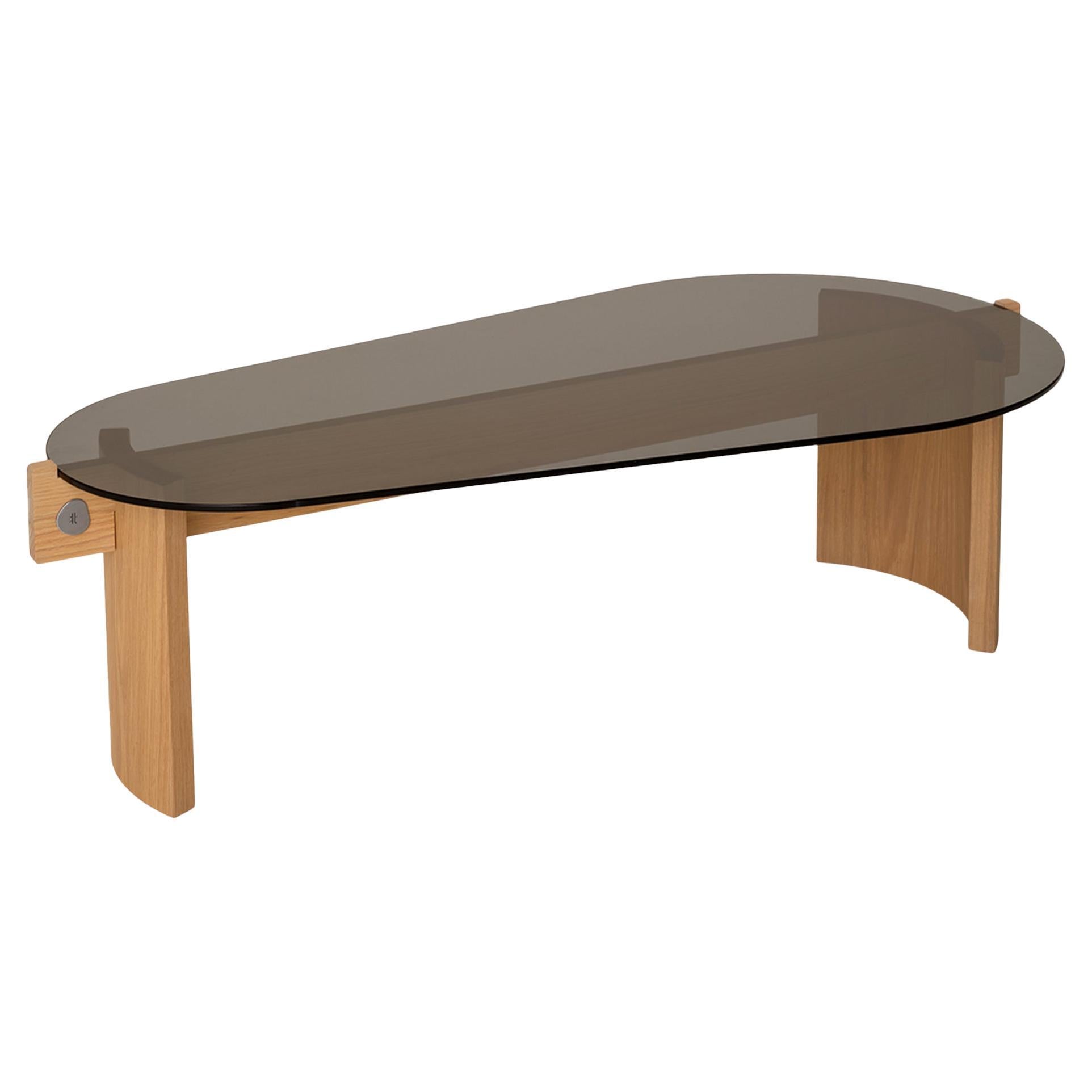 Table basse KITA LIVING Flow Medium - Verre fumé