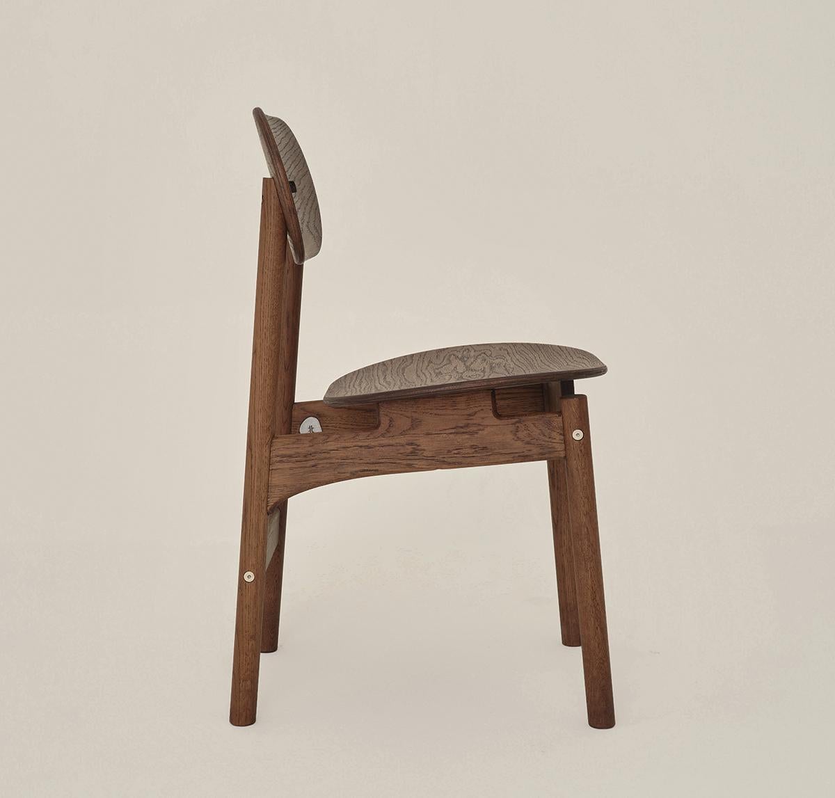 Asian KITA LIVING Frame Chair Elliptical - Oak Chocolate For Sale