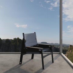 KITA LIVING Frame Lounge Chair 2/3 Charcoal Black - Blue Dusk