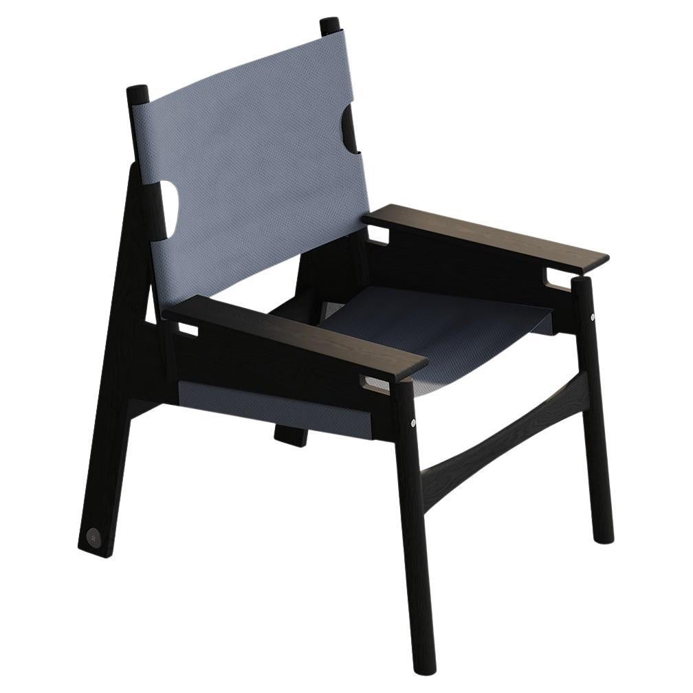 KITA LIVING Frame Lounge Chair 2/3  Charcoal Black - Blue Dusk For Sale