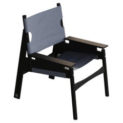 KITA LIVING Frame Lounge Chair 2/3  Charcoal Black - Blue Dusk