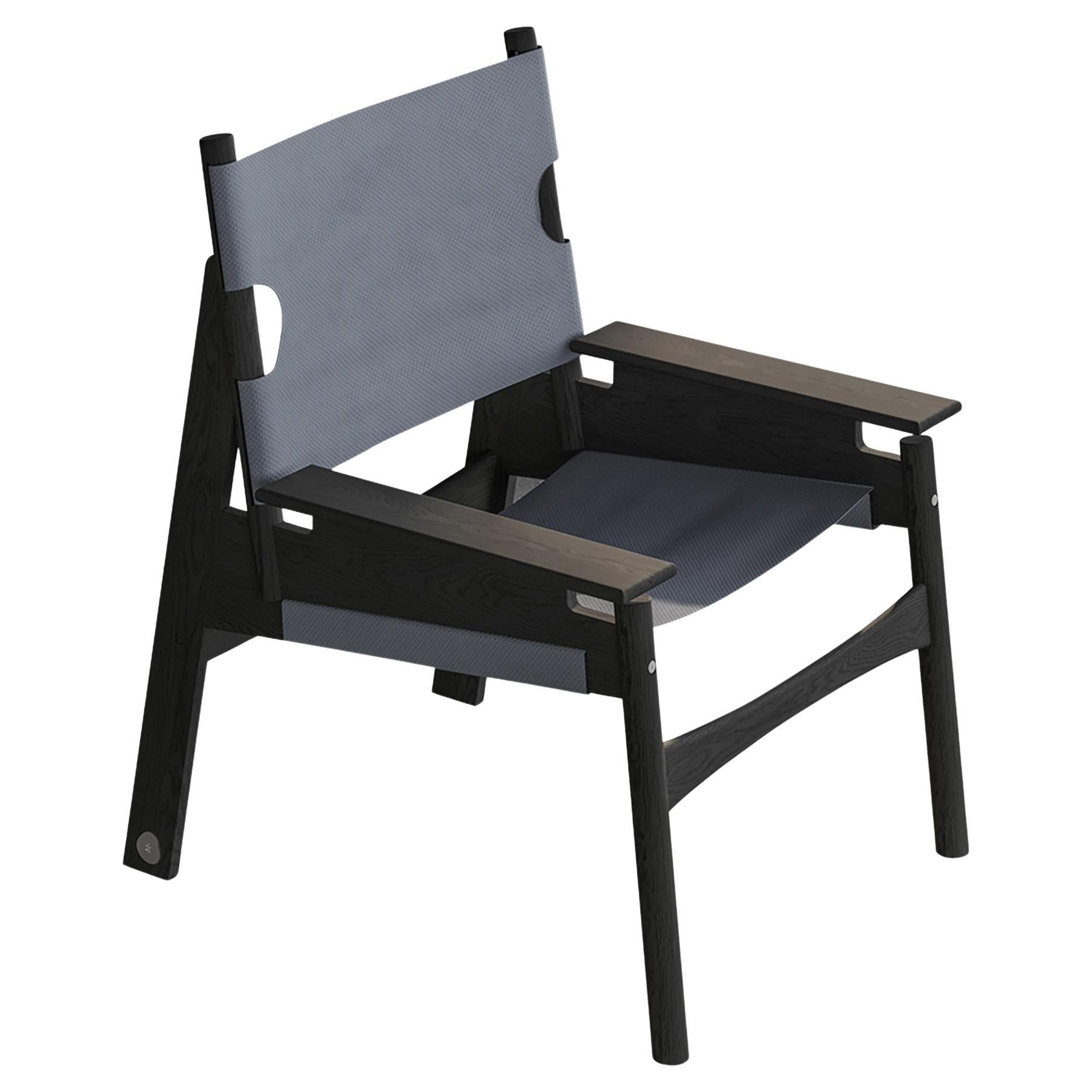 KITA LIVING Frame Lounge Chair 2/3 Charcoal Black - Blue Dusk