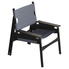 KITA LIVING Frame Lounge Chair 2/3 Charcoal Black - Blue Dusk