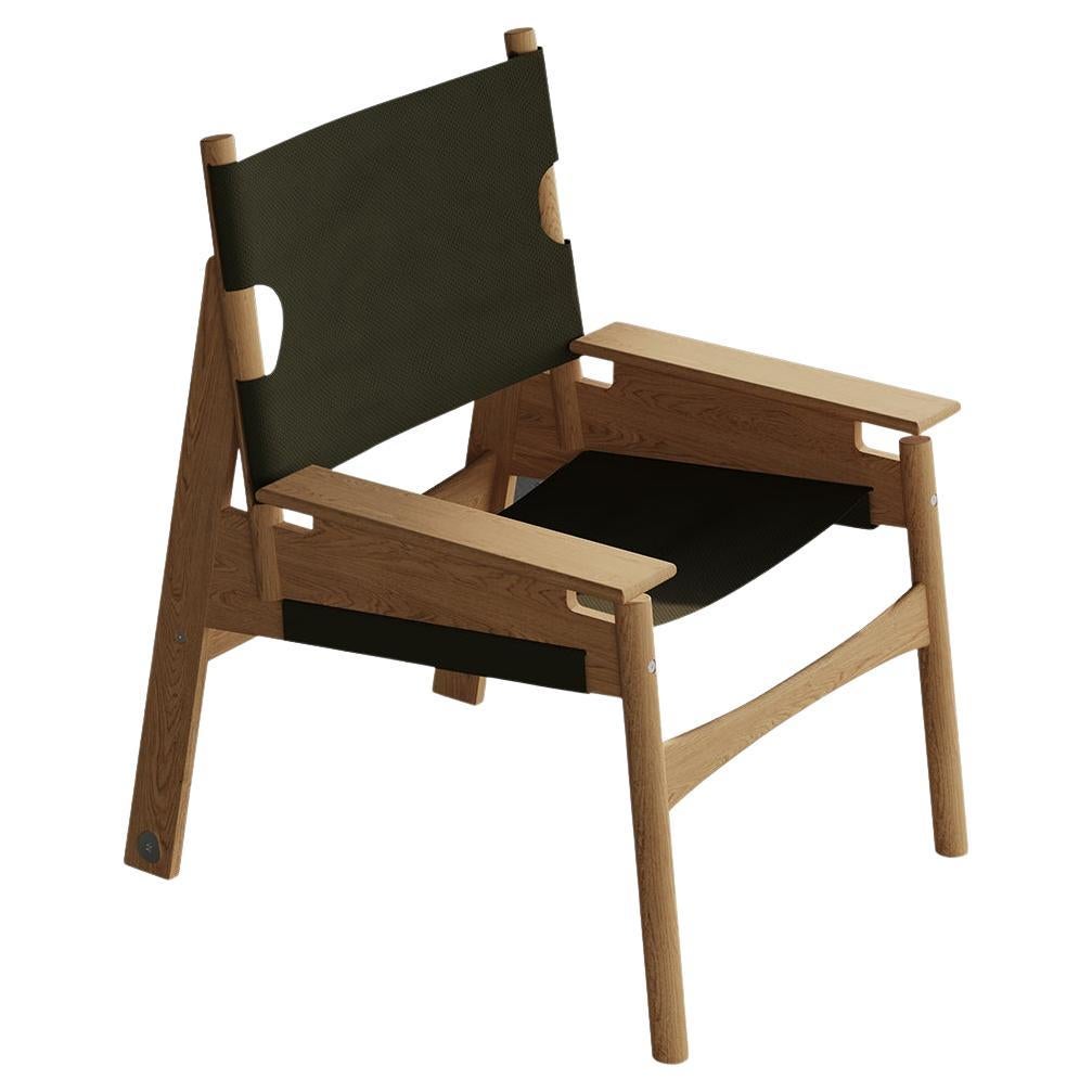 KITA LIVING Frame Lounge Chair 2/3  Oak Honey - Dark Olive