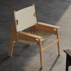 KITA LIVING Frame Lounge Chair 2/3 Oak Honey - Papyrus White