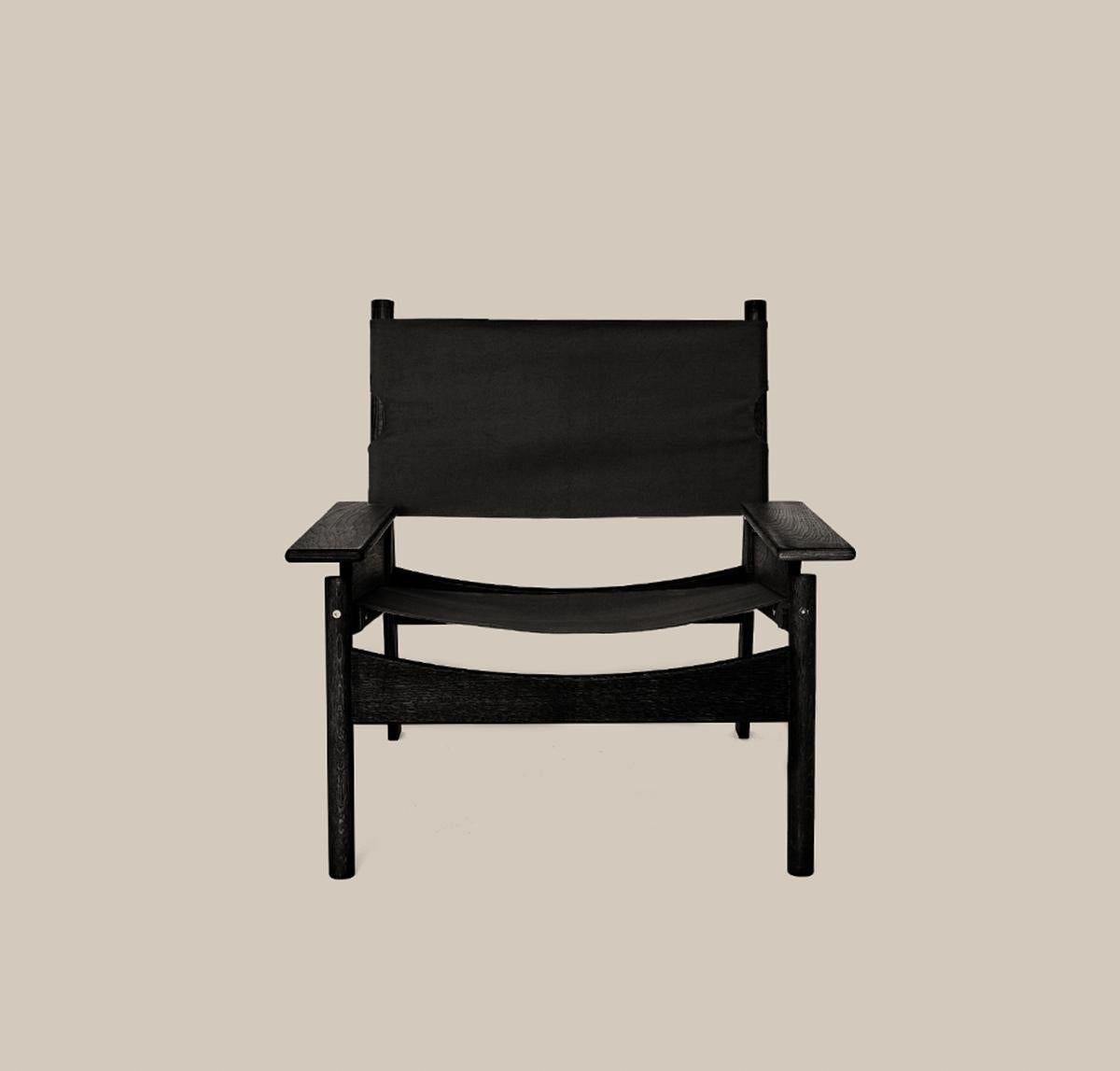 Japonisme KITA LIVING Frame Lounge Chair - Charcoal Black For Sale