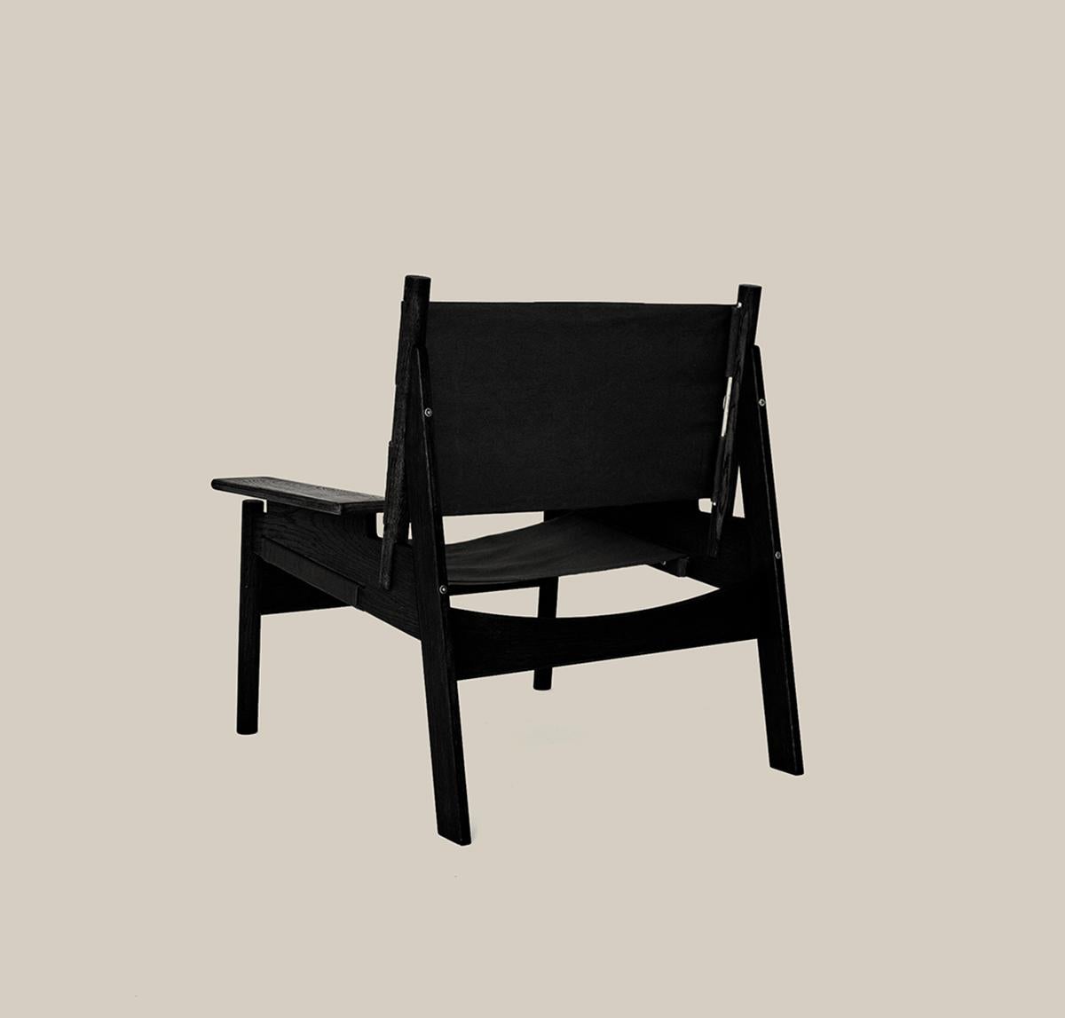 Turkish KITA LIVING Frame Lounge Chair - Charcoal Black For Sale