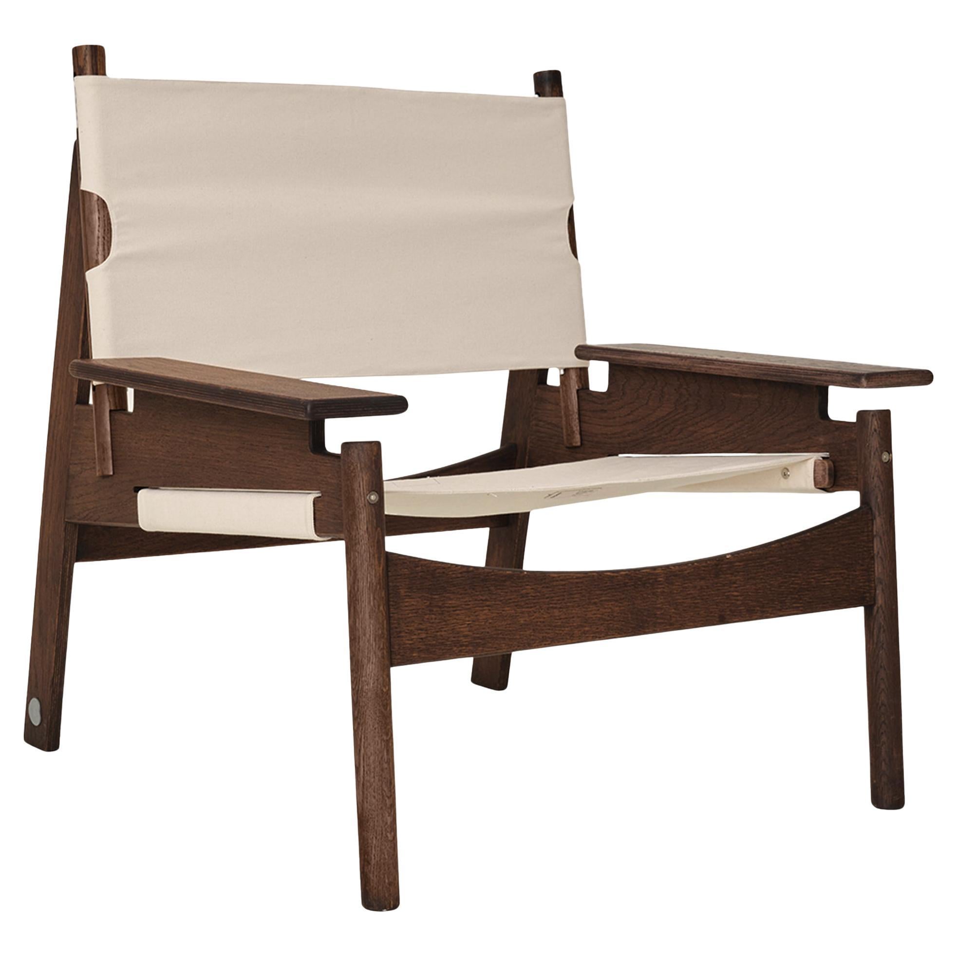 Tumbona con armazón KITA LIVING - Roble Chocolate - Blanco Hueso