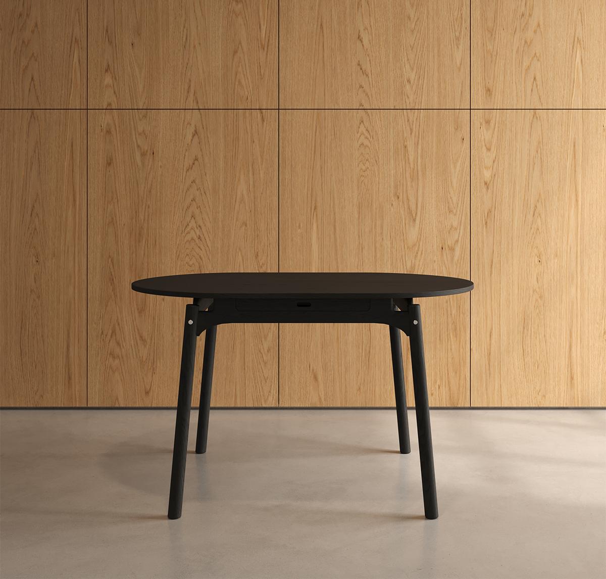 Defined by the sculptural woodwork, Frame Table Elliptical is an expression of gentle geometry.

With the idea of creating a versatile table, it has a utilitarian perspective by offering you an ideal surface for your dinner, yet also for your
