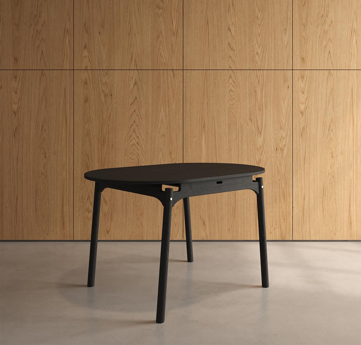 Giapponismo KITA LIVING Frame Table  Elliptical - Charcoal Black in vendita