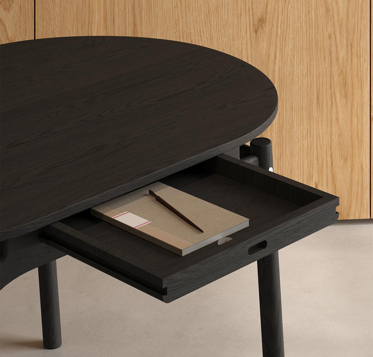 Turco KITA LIVING Frame Table  Elliptical - Charcoal Black in vendita