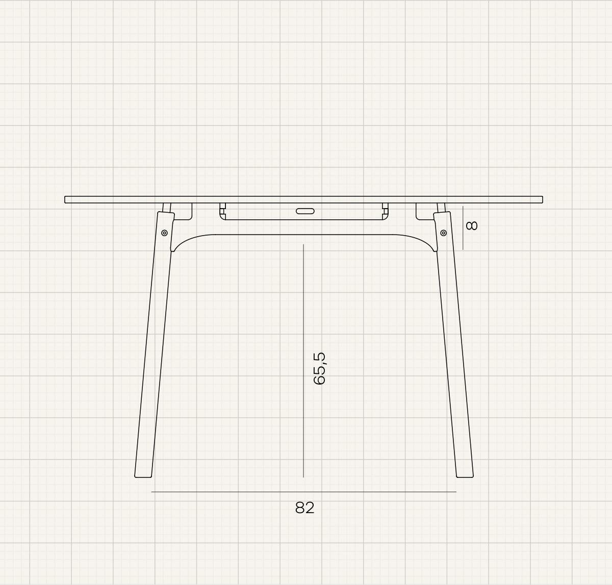 Oak KITA LIVING Frame Table - Elliptical For Sale