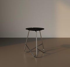 KITA LIVING Hana Stool  Charcoal Black - Chrome