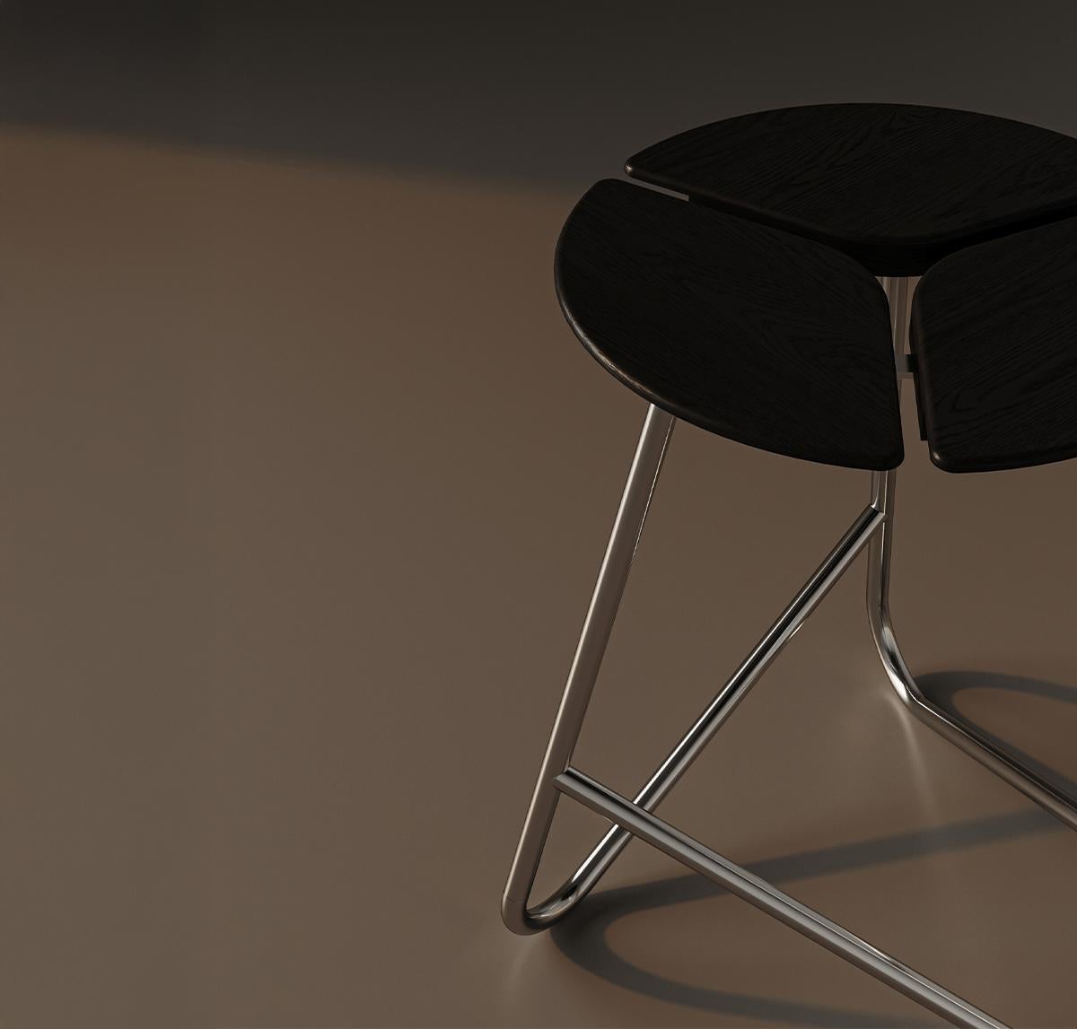 Turco KITA LIVING Sgabello Hana Or  Nero carbone - Cromo in vendita