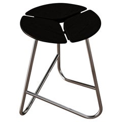KITA LIVING Hana Stool  Charcoal Black - Chrome