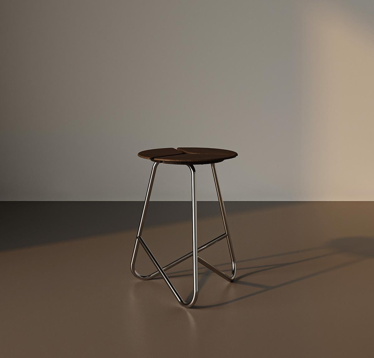 Lo sgabello Hana prende forma dalla forma a tre petali del fiore hana, riflettendo un linguaggio di design morbido ed equilibrato. I suoi bordi arrotondati e la sua geometria organica introducono un ritmo tranquillo e una presenza calda in qualsiasi