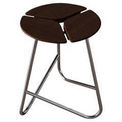 KITA LIVING Hana Stool  Oak Chocolate - Chrome