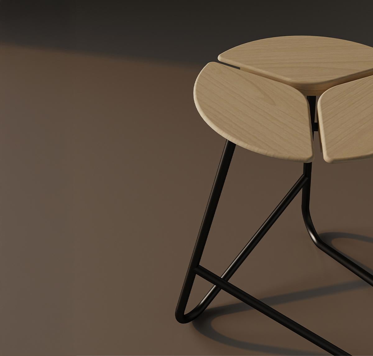 KITA LIVING Hana Hocker  Oak Mist - Schwarz (Türkisch) im Angebot