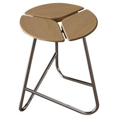 KITA LIVING Sgabello Hana Or  Oak Mist - Cromo