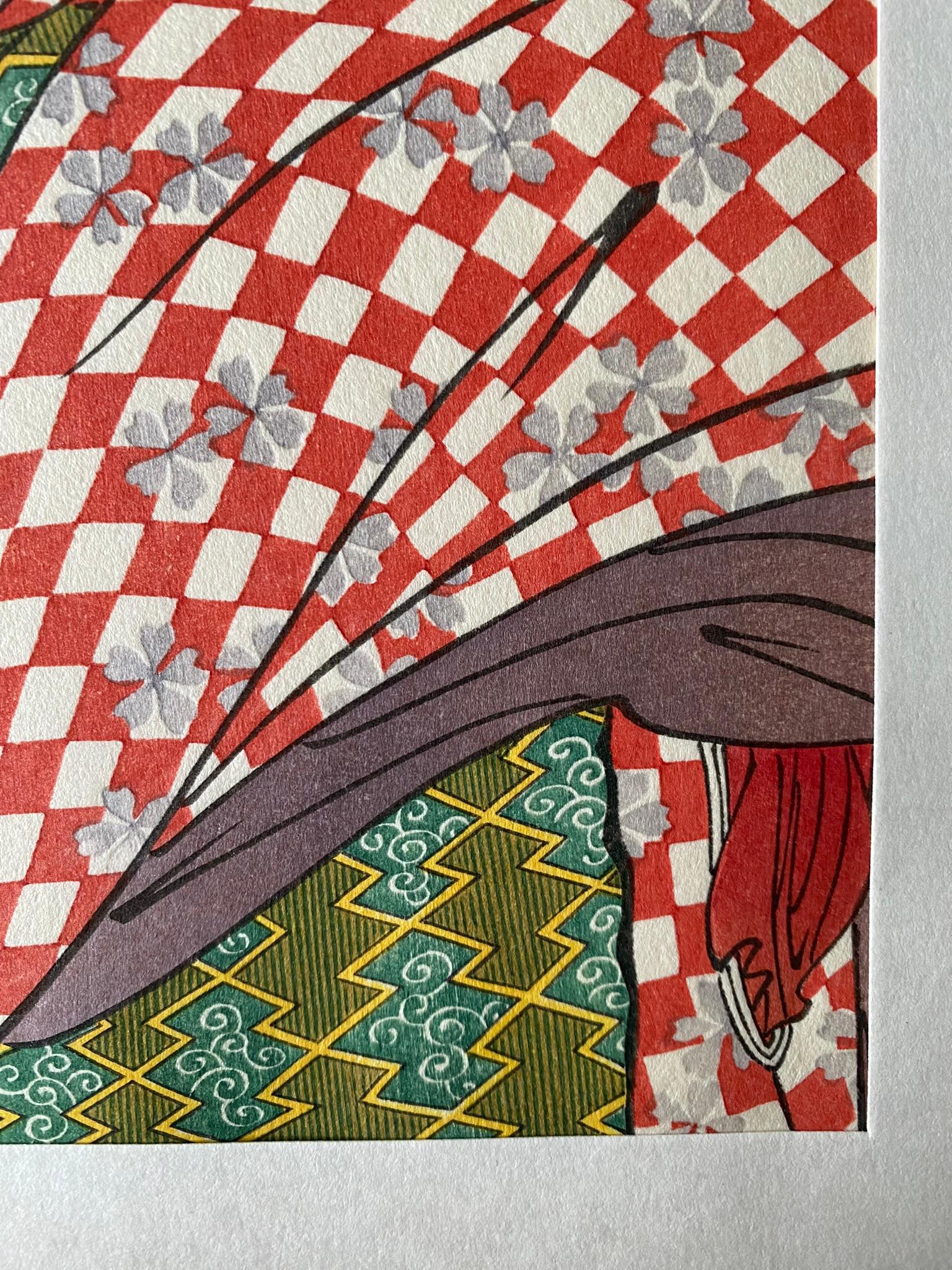 婦女人相十品Fujo Ninso-Autentico Woodblock print-Popen o Fuku Musume-Editore giapponese in vendita 5