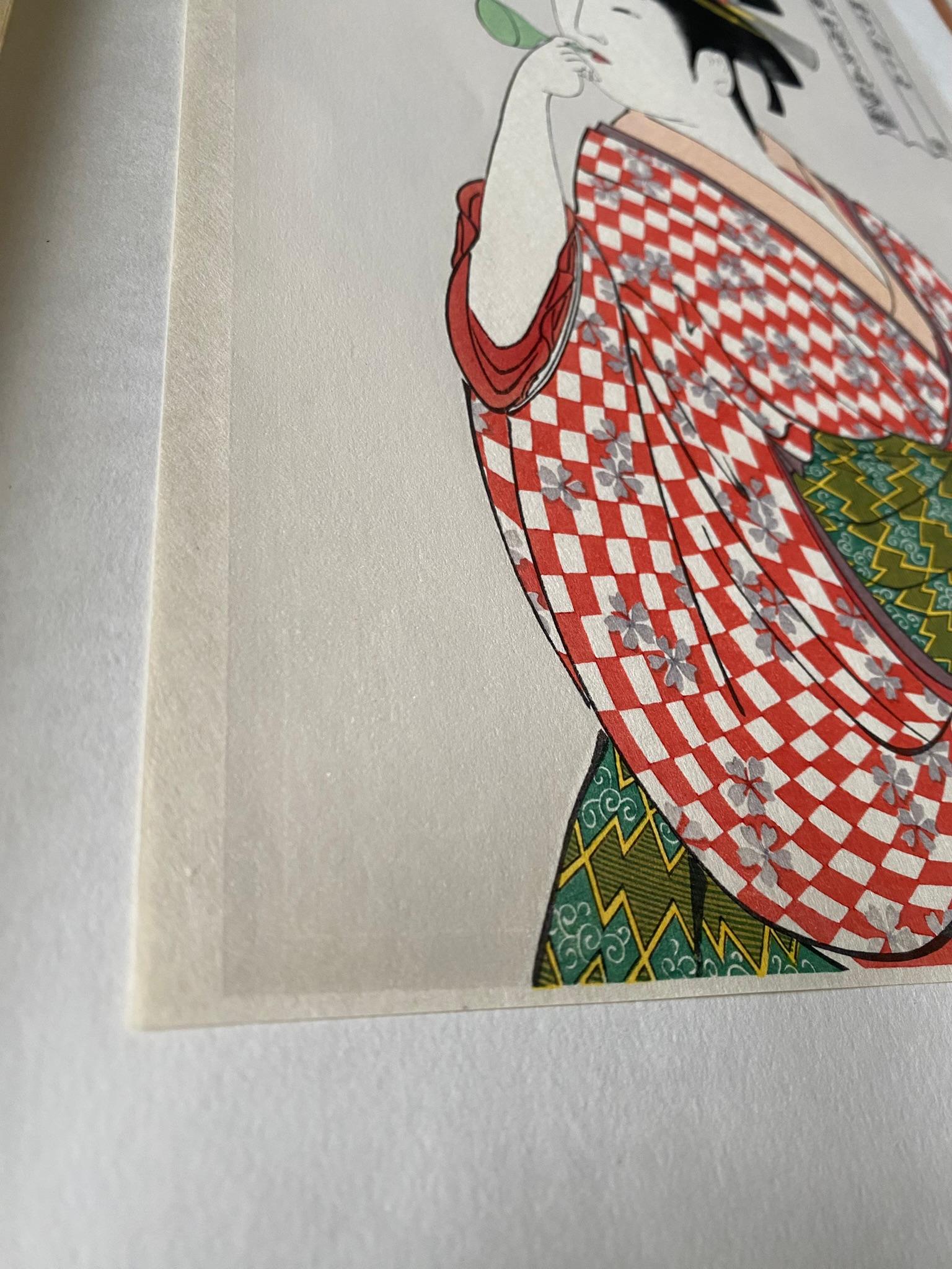 婦女人相十品Fujo Ninso-Autentico Woodblock print-Popen o Fuku Musume-Editore giapponese in vendita 10