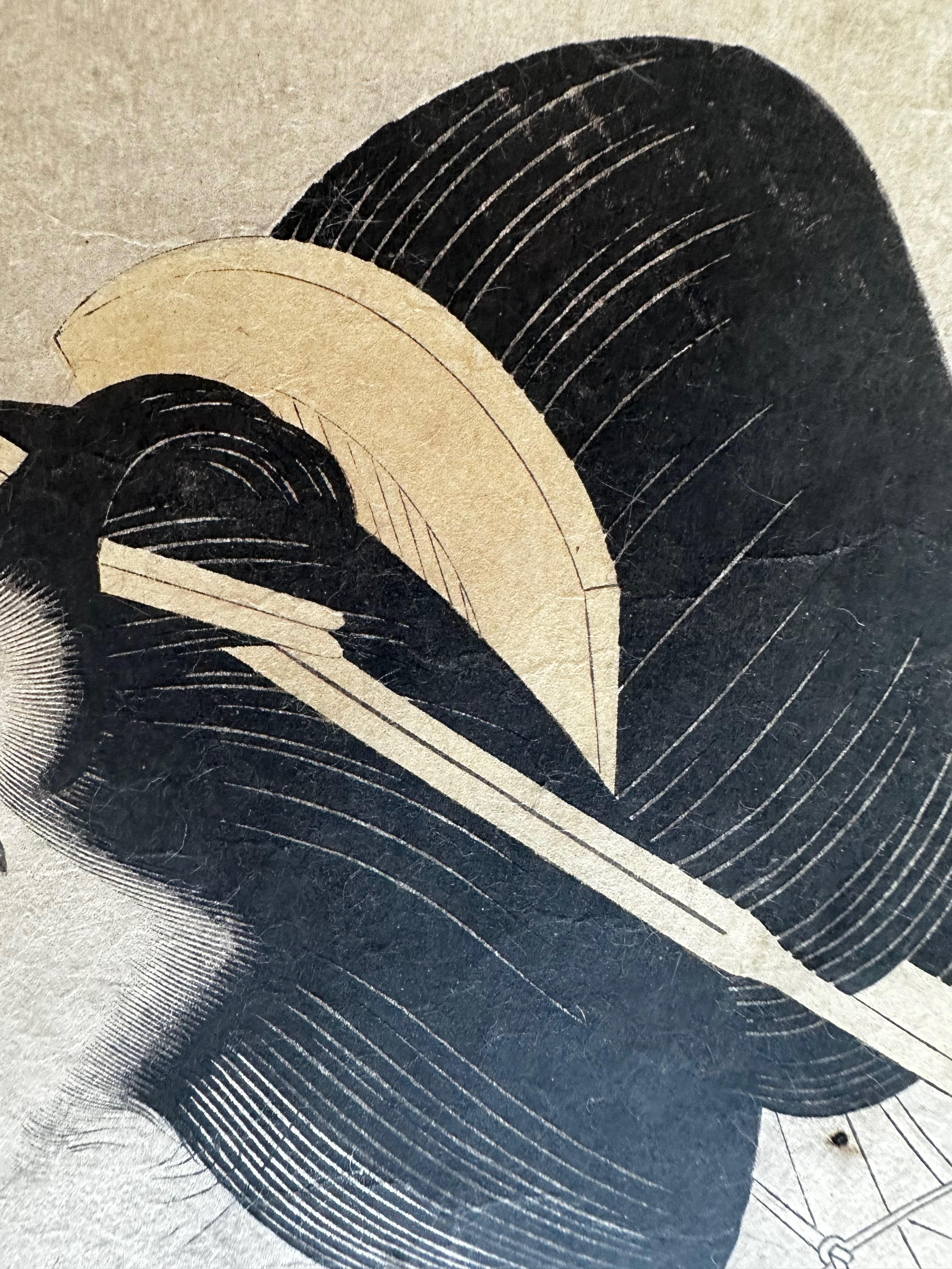 Kitagawa Utamaro (1754-1806) Taco de madera original Periodo Edo en venta 3