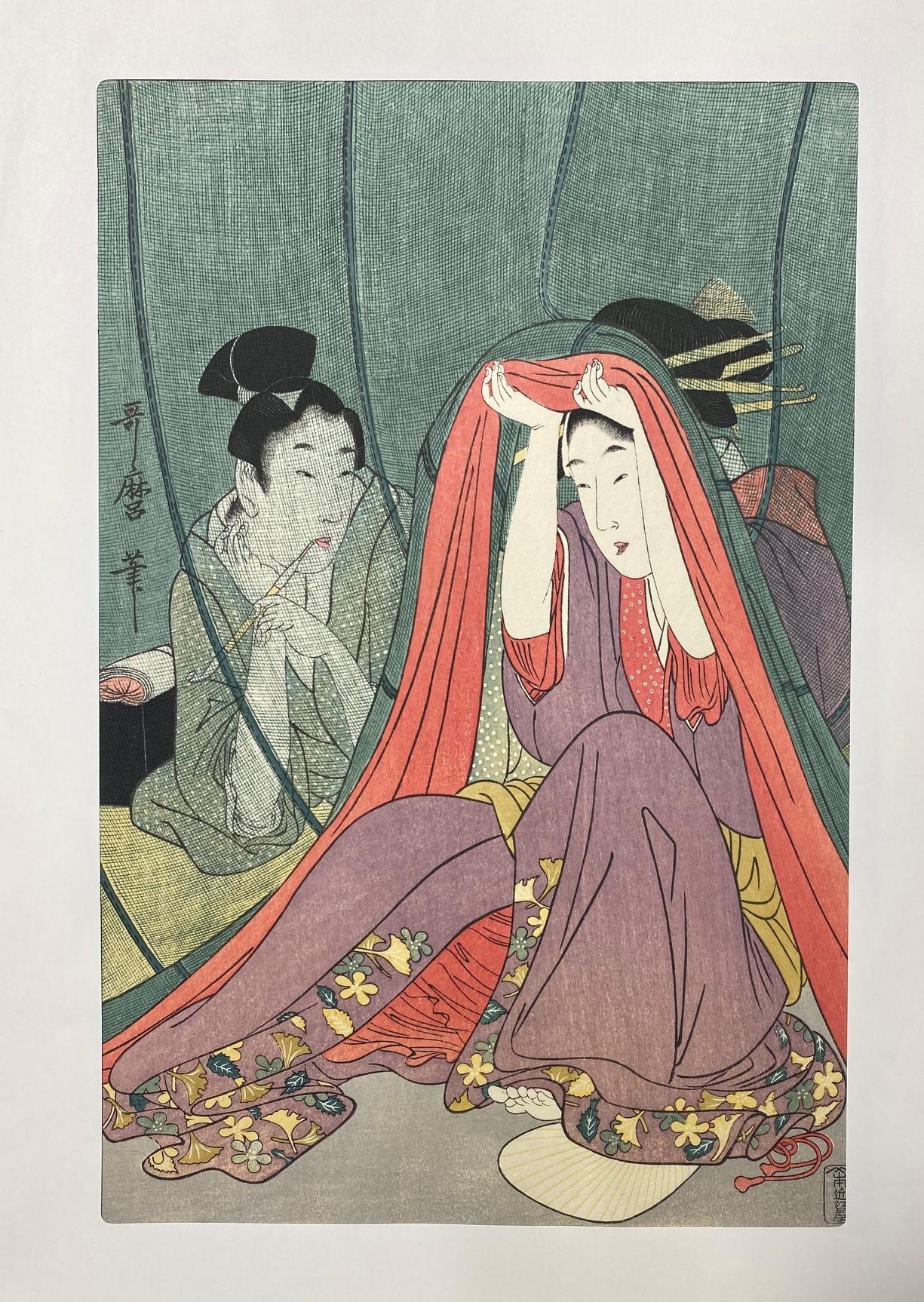 how is kitagawa utamaro's a pair of lovers characteristic of ukiyo-e prints