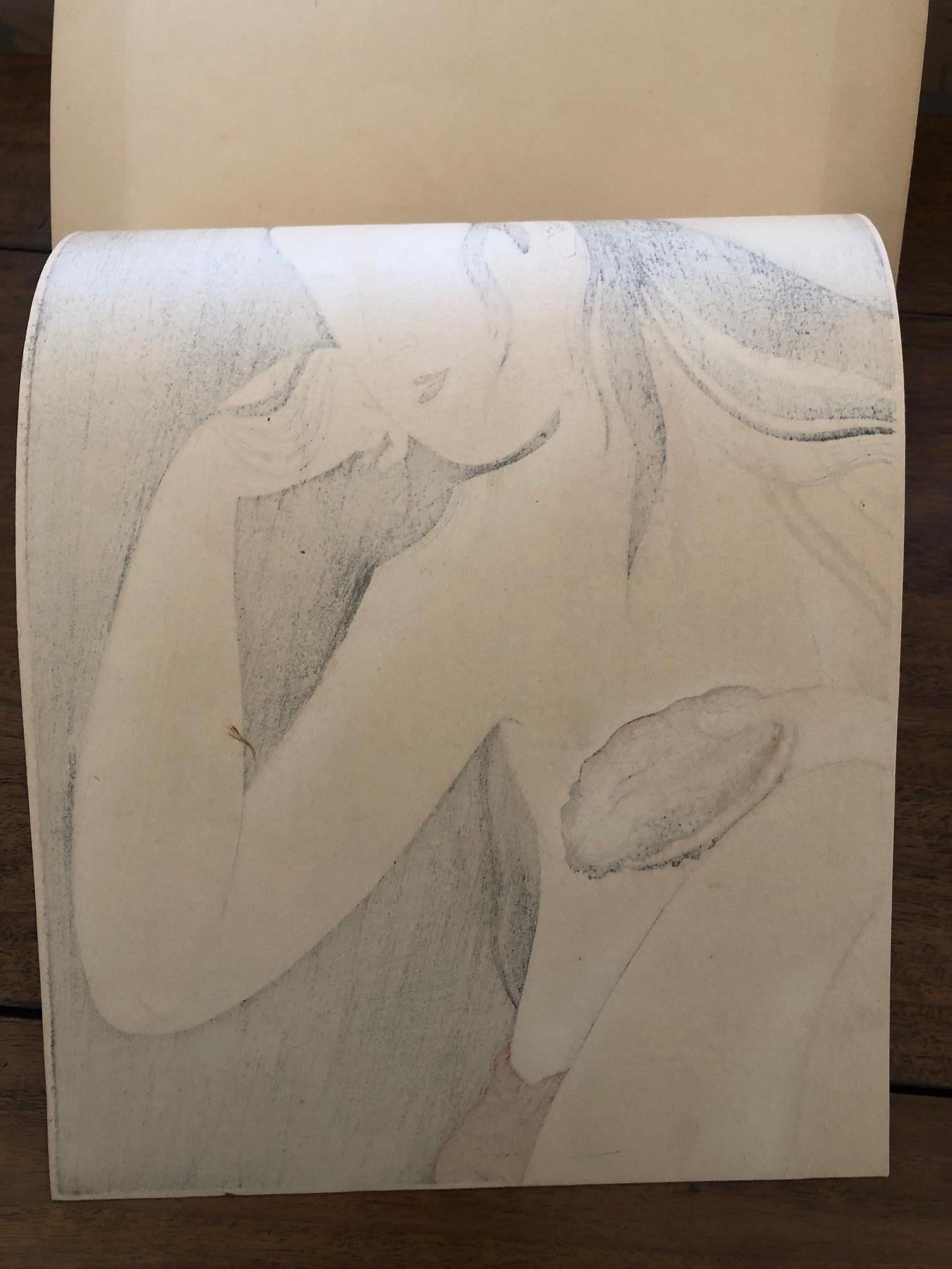 Awabi Diver with shell - Japanese Woodblock print by Kitagawa Utamaro  For Sale 5