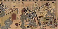"House Cleaning in Preparation for the New Year" - Japanese Woodblock on Paper