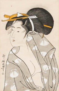 Kitagawa Utamaro (1754-1806) - Japanese Woodblock, Autumn Moon after the Bath
