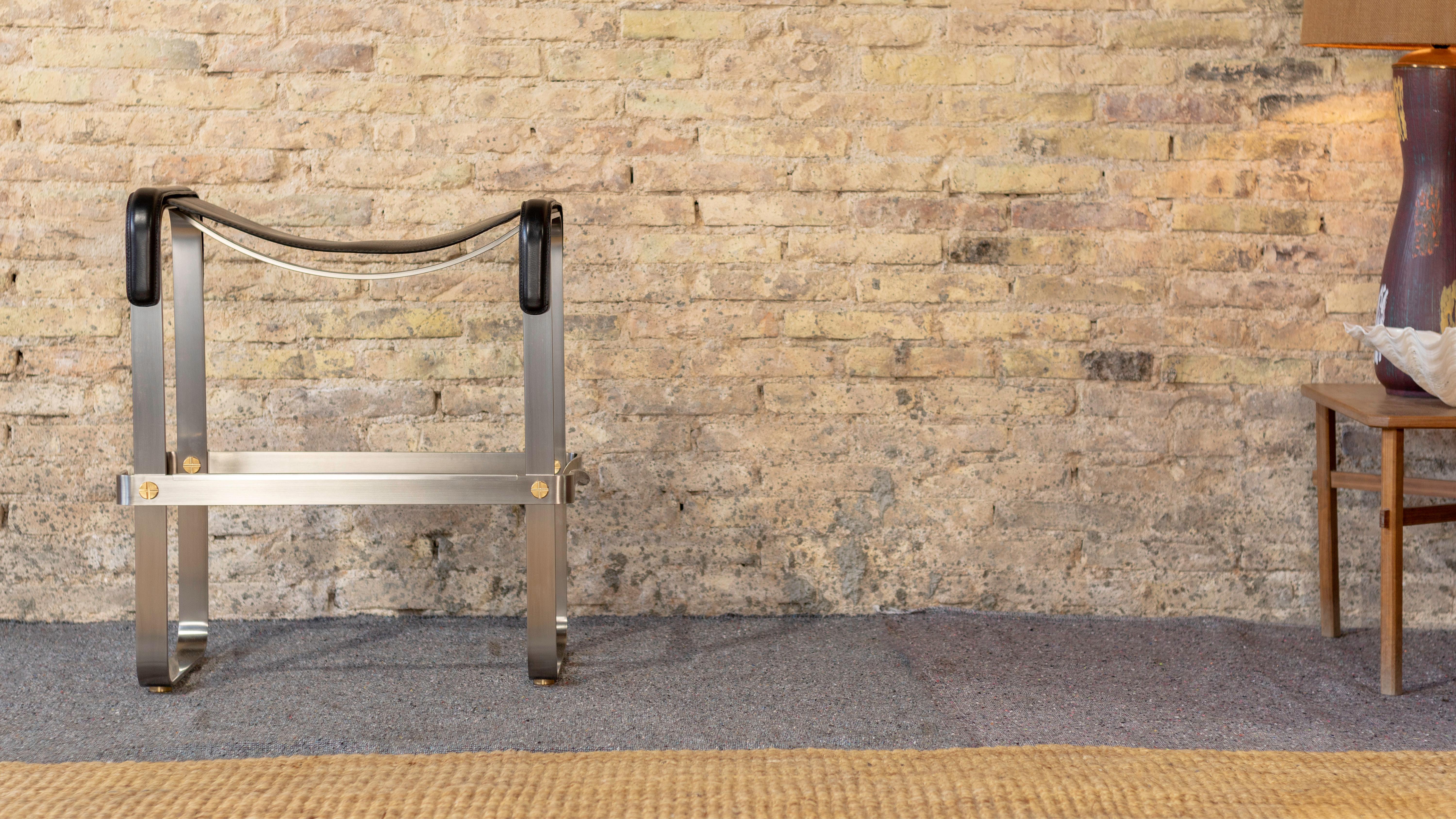 Tabouret de comptoir de cuisine contemporain, métal laiton vieilli et cuir cognac Neuf - En vente à Alcoy, Alicante